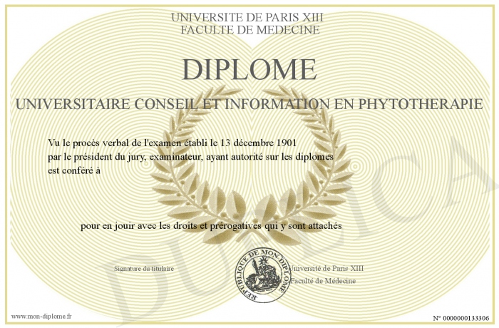 diplome universitaire phytotherapie